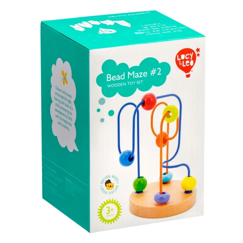 Лабиринт с мъниста Lucy&Leo, 2 спирали с 8 разноцветни мъниста